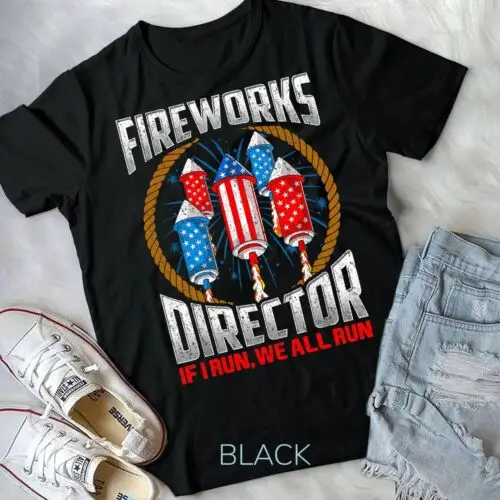 Firework Director Technician I Run You Run 4th Of July Mens Unisex T-shirt