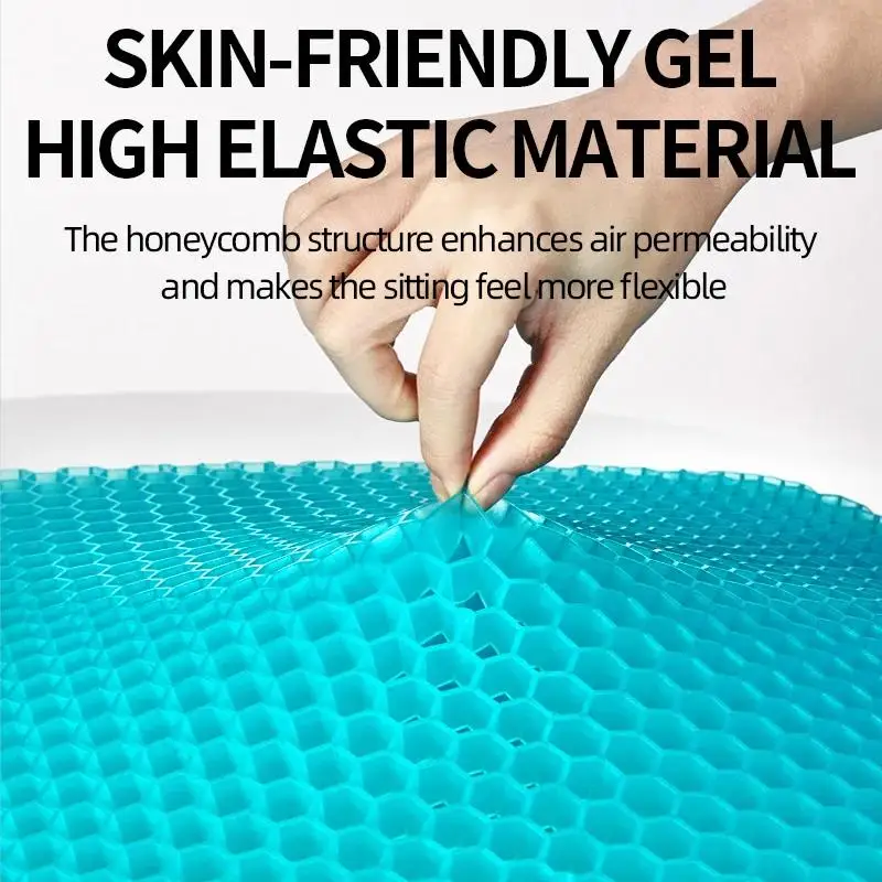 Car Gel Cooling Seat Cushion 3D Honeycomb Cool and Breathable Cool Ice Silk Car Home Office Chair Cushion Car Accessories