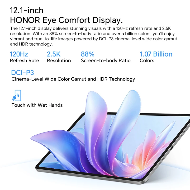 الإصدار العالمي HONOR Pad 10 WIFI Tablet 8GB+256GB 12.1 بوصة 120 هرتز 2.5K شاشة مريحة للعين بطارية Snapdragon7 Gen 3 10100mAh #4