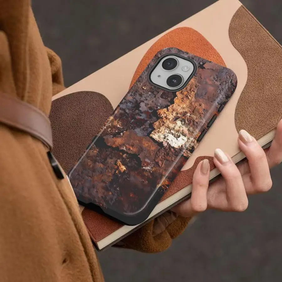 Phone Case for Apple iPhone 17 Air 11 15 Plus 14 XS XR 13 Pro Max 16e 12 16 Soft Cover Capa Retro Rust Design