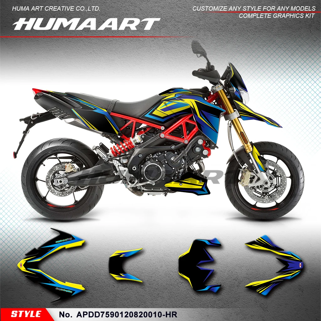 HUMAART Racing Graphics Glossy Laminate Decals for Aprilia Dorsoduro 750 900 1200 2008-2020, APDD7590120820010-HR