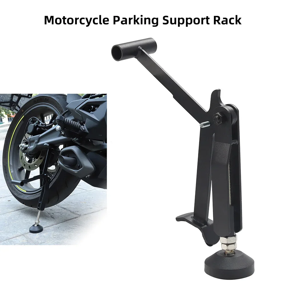 Universal Carbon Steel Motorcycle Folding Lifting Support Frame Black Heavy Lift Stand Stable Crane Frame With Upgraded Armrest