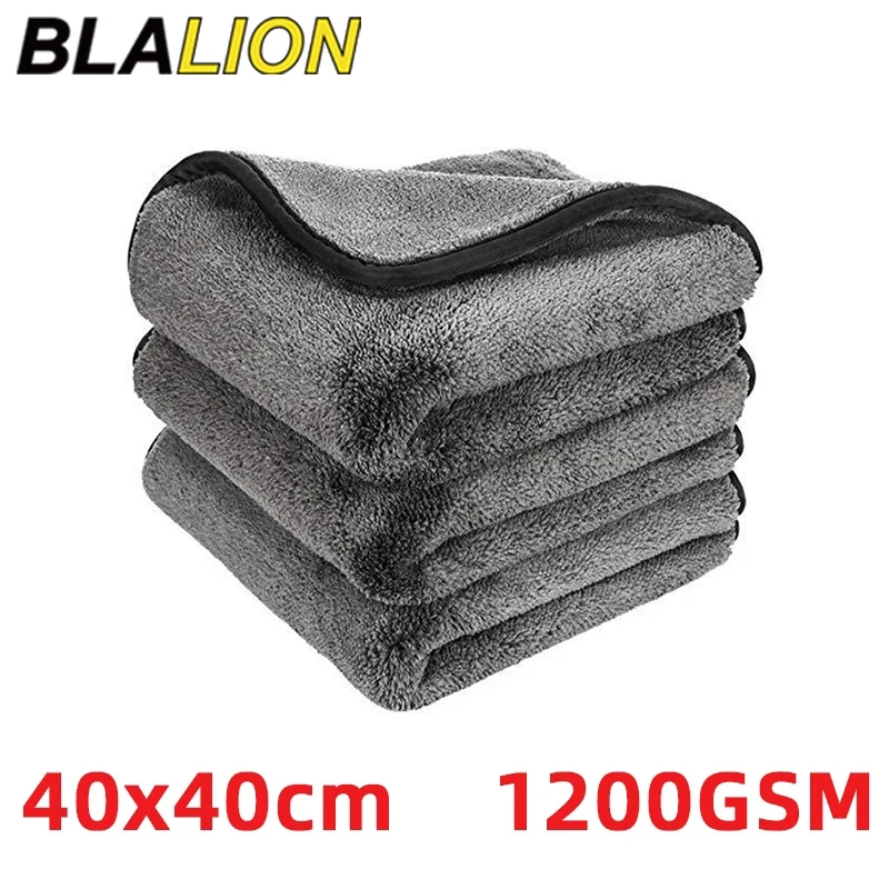 

BLALION 1200GSM Car Super Absorption Microfiber Towel Car Drying Towels Detailing Care Washing Hemming Towels Ultra-Thick Cloth