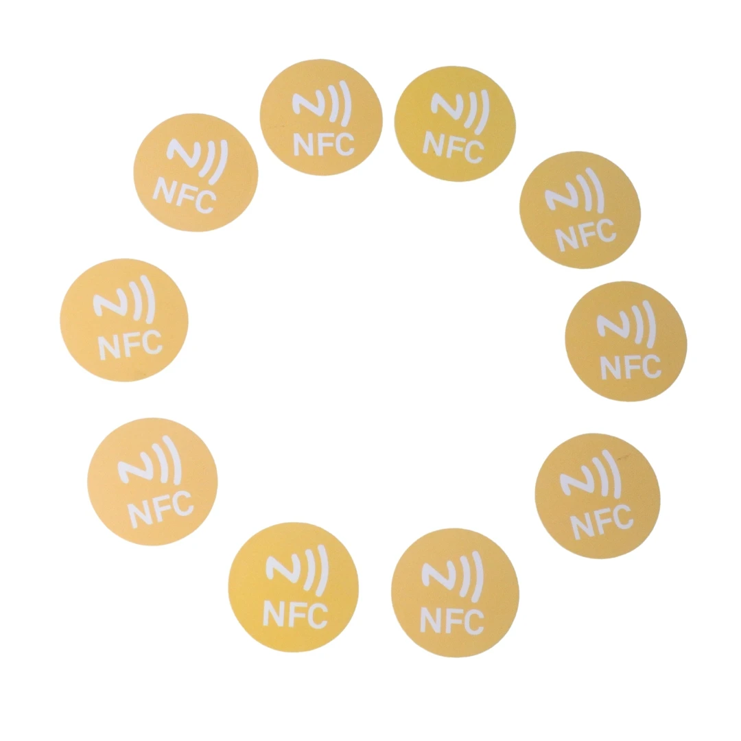 10PCS, 13.56MHZ Genuine NFC Ntag216 Anti-metal Sticker, Round Dia20/25mm ISO14443A Smart Tags