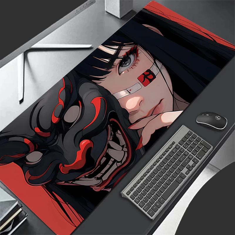 Tamanho grande mousepad diabo oni máscara mouse pad acessórios de jogos computador portátil velocidade mini pc gamer teclado tapete de mesa mousepads