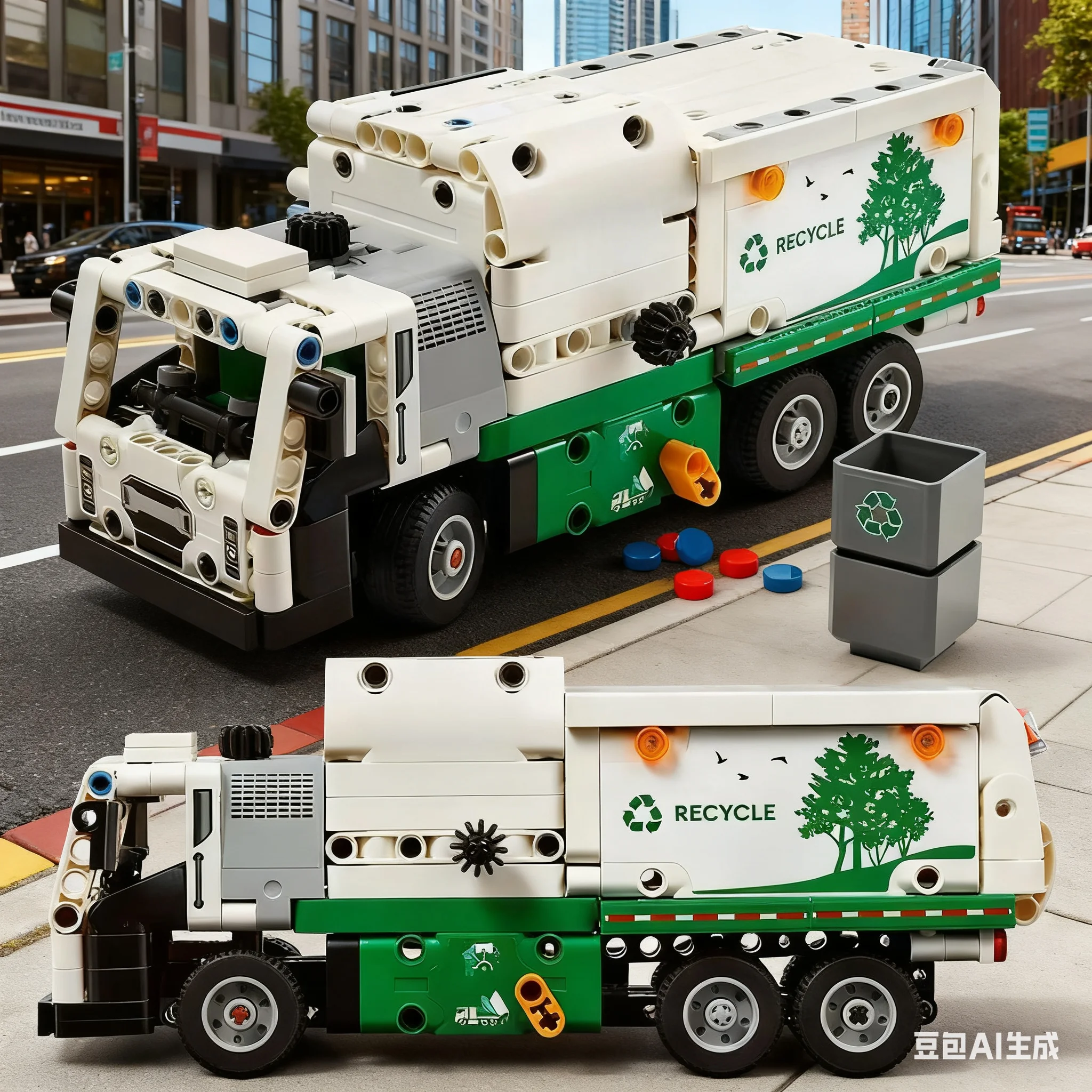 

Технические 503 шт. Mack LR электрический мусоровоз строительные блоки собрать кирпичи игрушка в подарок для детей