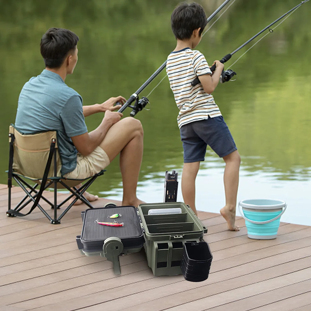 Große Angelgerät Box Angeln Werkzeuge Box Köder Box Multi-Funktion Kunststoff Köder Fall Ständer Stange Halter Karpfen Angeln Zubehör