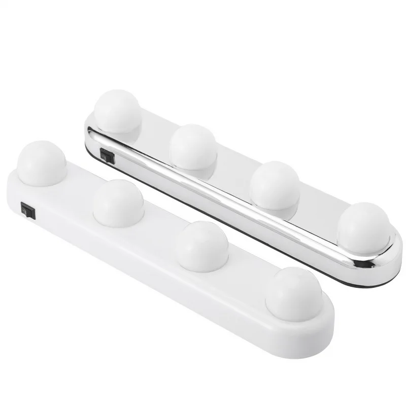 New Waterproof LED Vanity Lights 4 Lights Makeup Mirror Front Lamp Suction Cup No Drill Wall Light Bathroom Cabinet Mirror Light