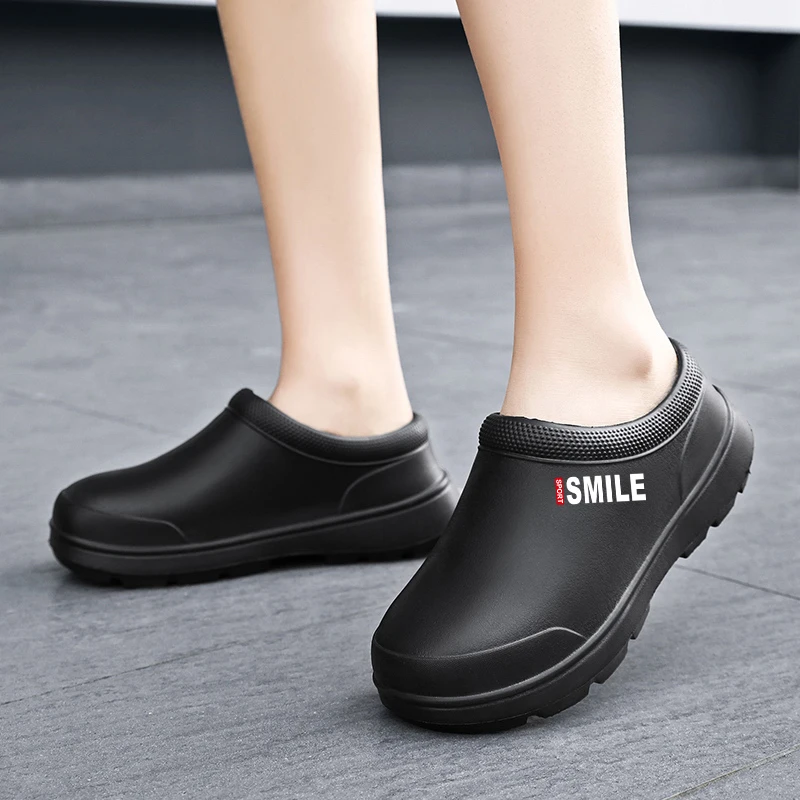 STRONGSHEN Men Women EVA Chef Shoes Non-slip Waterproof Oil-proof Shoes Comfortable Workers Slipper Outdoor Fishing Shoes Unisex