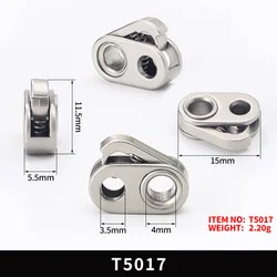 10Pcs Metal Spring Stopper Buckle Double Hole Cord Lock Clothes Bag Rope Strap Adjuster Clasp End Button DlY Sewing Accessories