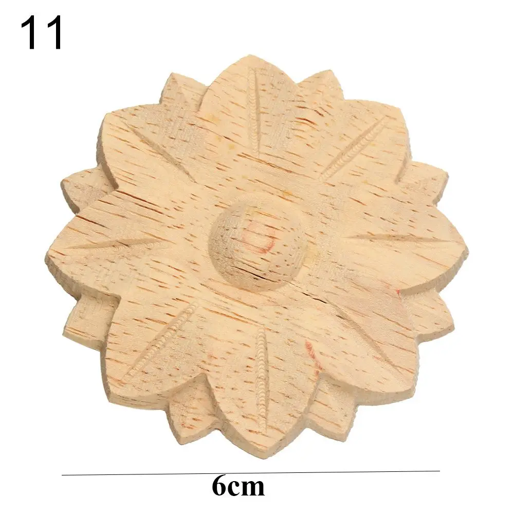 Wall Door Decoration Furniture Parts Wood Carved Woodcarving Decorative wooden Figurines Crafts Corner Appliques Frame