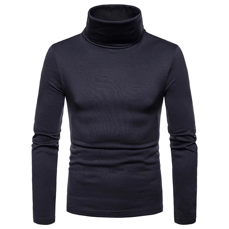 Jersey básico de manga larga para hombre, jersey de cuello alto de Color sólido, ropa de punto a la moda, SW01, Invierno