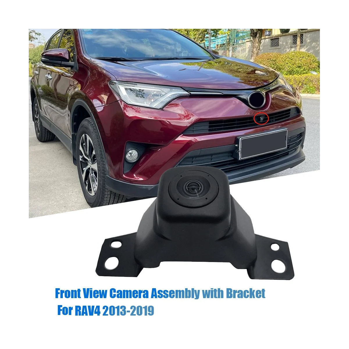 86790-0R040 Surround Front View Camera Assembly with Bracket for Toyota RAV4 2013-2019 Parking Assist Camera