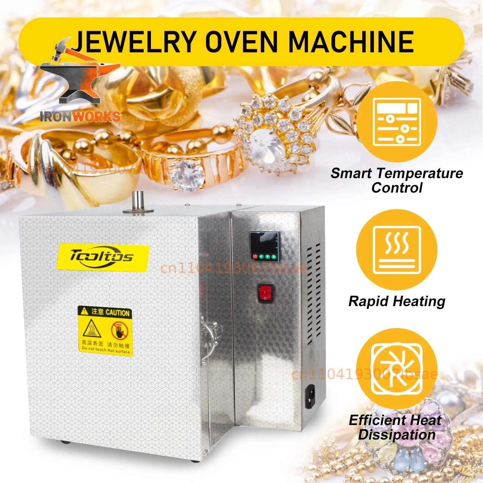 ‌Industrial Jewelry Casting Burnout Furnace - 900°C Wax/Plaster Mold Oven with 4-Zone Heating, Digital PID Control
