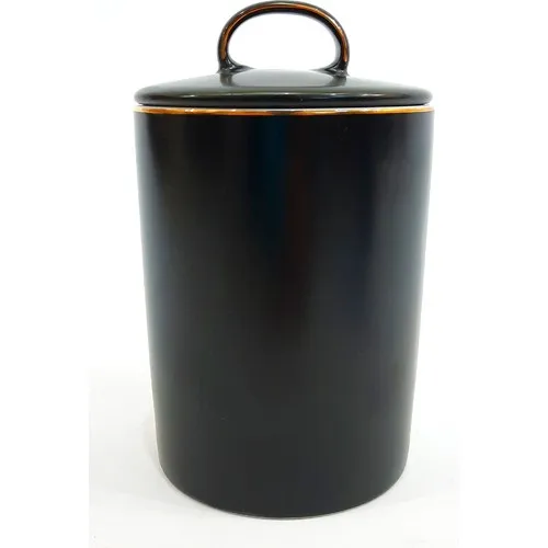 Arow Vito Porcelain Jar Black Medium Size