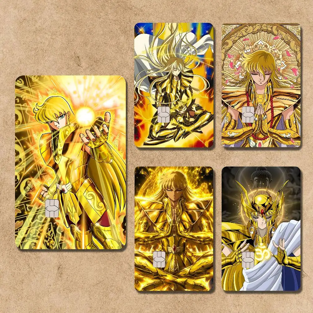 S-Saint Seiya Virgo Shaka Credit Card Skin Stickers For Bank Card Bus Metro Card Sticker Waterproof Women Gift
