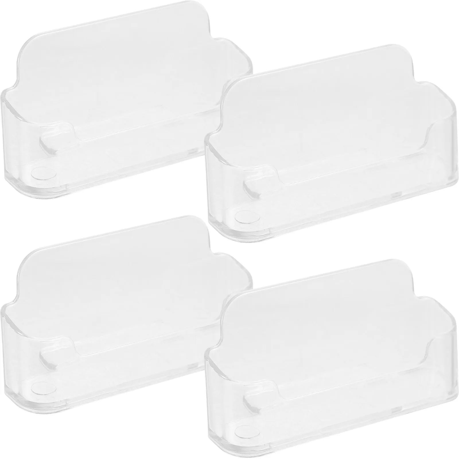 

4Pcs Business Card Holder Transparent Card Case Office Desk Organizer Photocard Display Cards Storage Box