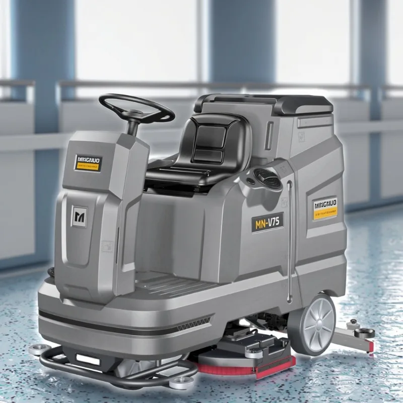 Airo V75 Ride-On New Electric Floor Scrubber & Washer with Side Brush Self-Propelled Tile Cleaning Machine for Hospital Use