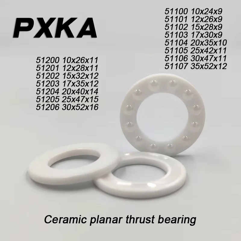 Planar Ceramic Bearing 51100 51101 51102 51103 51104 51105 51106 51107 51200 ZrO2 Bearing 51201 51202 51203 51204 51205 51206