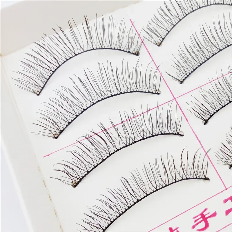 10 ペア/セット 3D ナチュラル効果つけまつげ職業手作り十字繊維偽まつげ化粧品