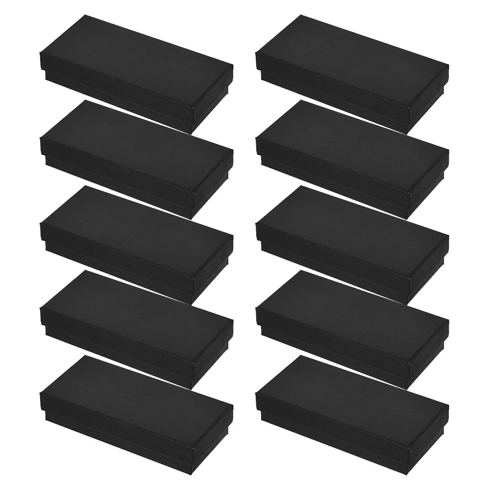

10Pcs Rectangular Watch Box Classic Lid Black Single Watch Storage Case for Men Travel Display Organizer Packaging Gift