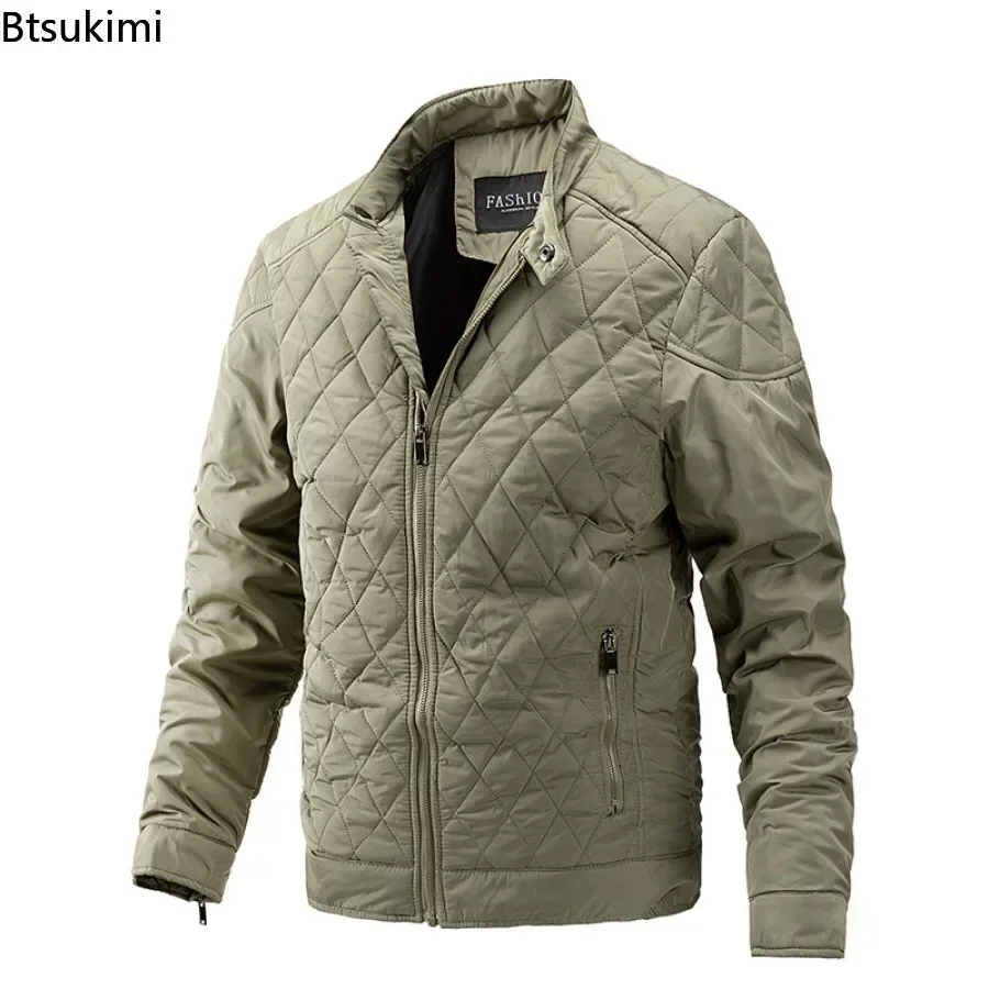 2025 Moda uomo Giacca calda Autunno Inverno Motore Giacca a vento Griglia Giacca sottile Cappotto da uomo Casual Outwear Giacche spesse Uomo Parka