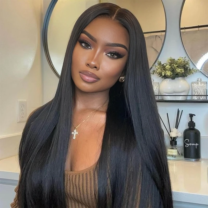 

30 40 Inch Bone Straight Transparent 13x6 Lace Frontal Human Hair Wigs 200 Density Brazilian 13x4 Lace Front Wig For Women