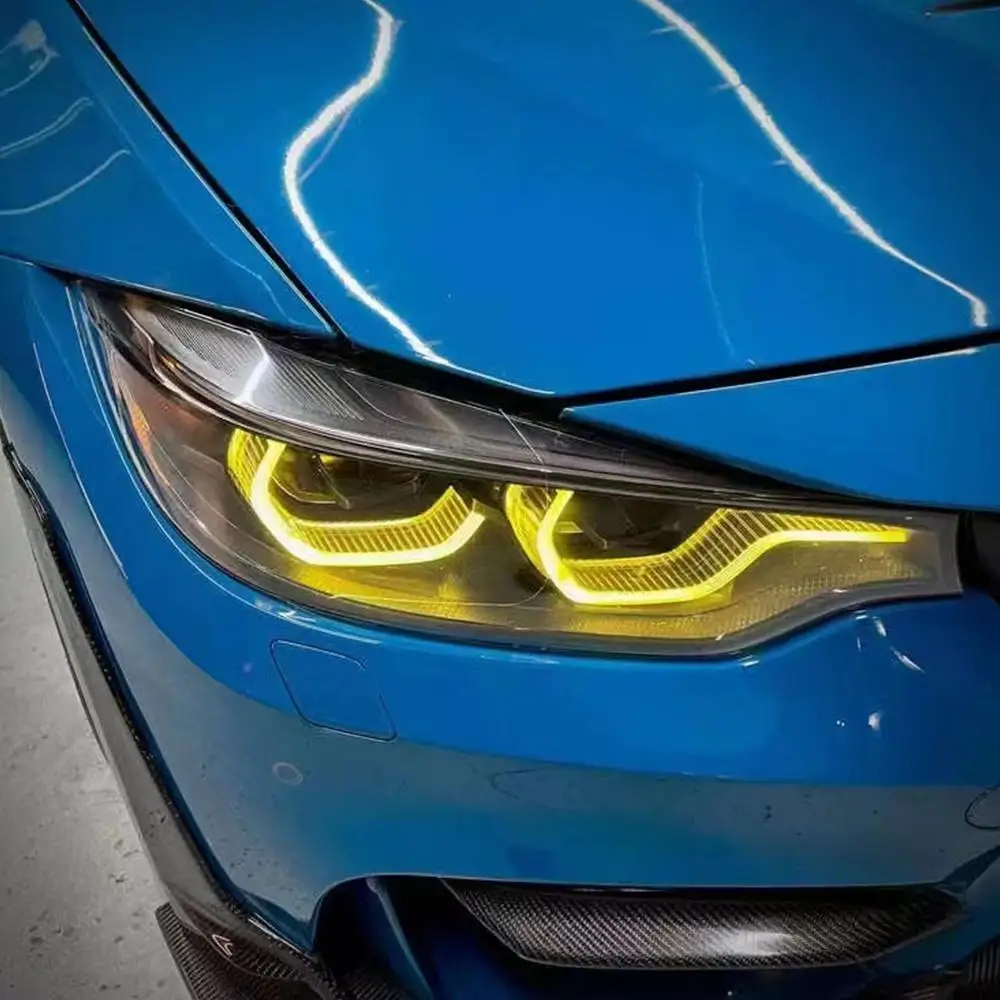 عيون الملاك DRL التكيف LED وحدة ، النهار تشغيل أضواء ، الأصفر ، BMW 420i ، 430i ، 440i ، M3 ، M4 ، F80 ، F82 ، F83 ، M3 ، LCI ، 2018 ، 2019