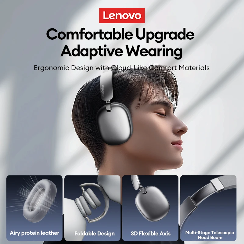 Elección Lenovo Th60 IPX3, auriculares a prueba de agua y polvo TWS, auriculares 5,4 Bluetooth ANC, auriculares inteligentes con cancelación de ruido