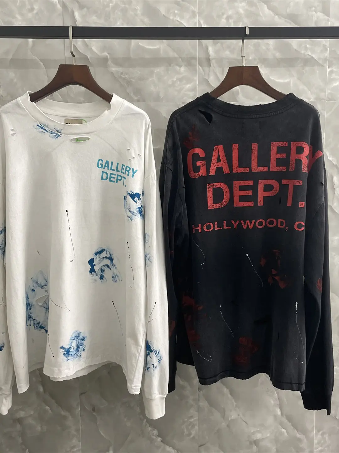 Streetwear Graffiti Splatter Long Sleeve T-Shirt Loose Fit Washed out Base Layer Cotton Crew Neck Sweatshirt for Youth And Co...