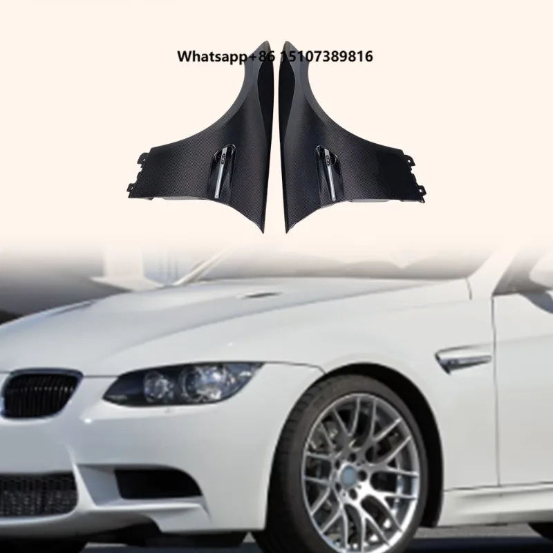For E92 Normal Only 06-13 Carbon M3 Style Front Vented Fender With Emblem