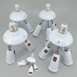 E27 TO 2 3 4 5 in 1 E27 head way flexible LED Light Bulb lamp Holder Base Socket button switch Splitter Converter AC power s1