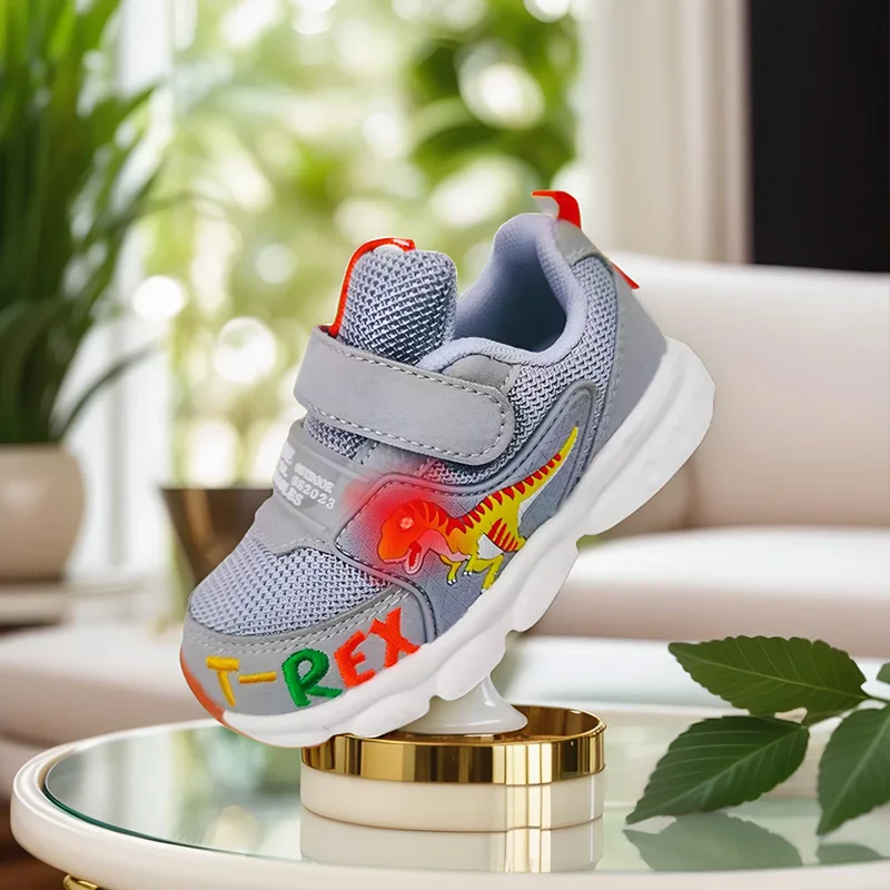 Scarpe per bambini scarpe da dinosauro 2024 primavera e autunno nuovi bambini dinosauro ventilazione a rete leggera casual boy baby scarpe bianche