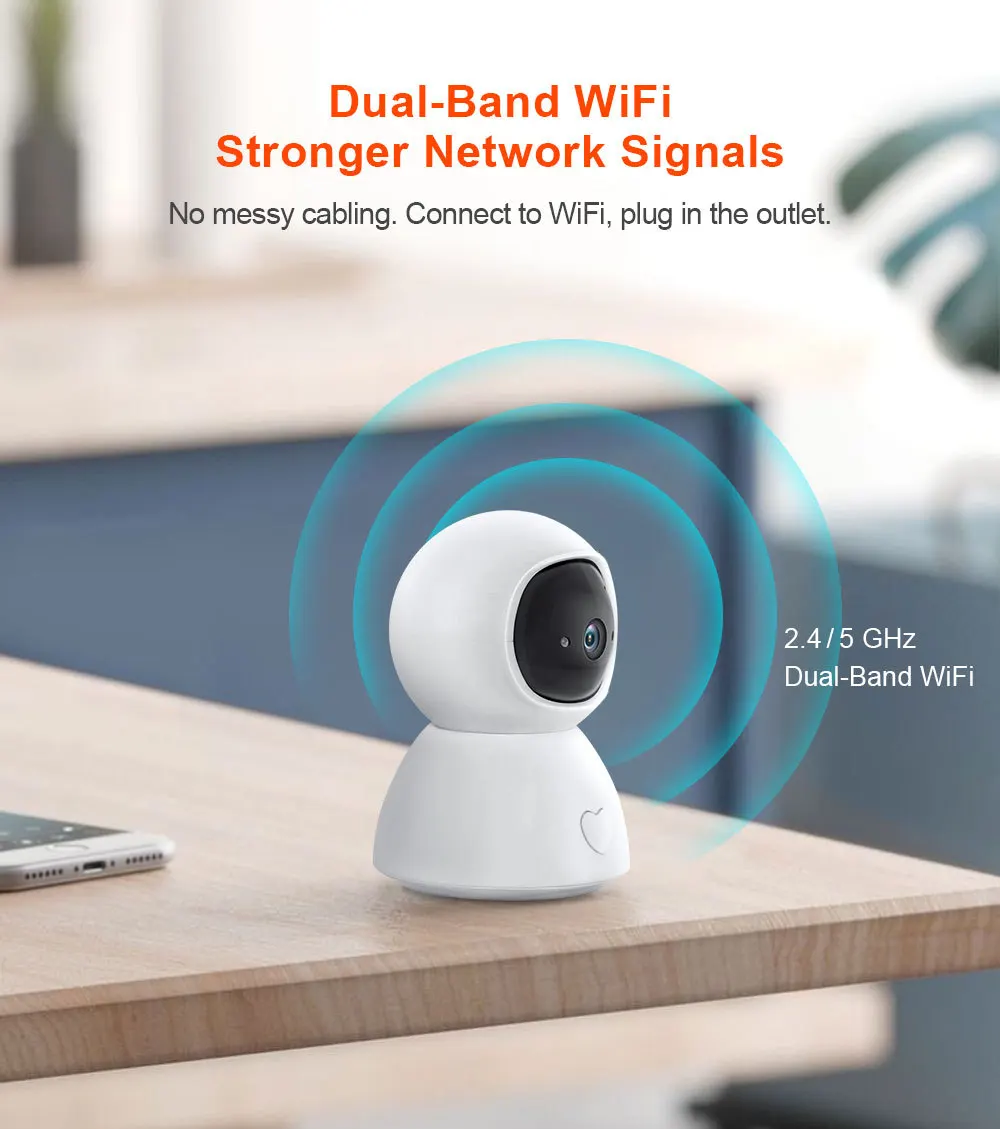 4MP 2.4G&5G Dual WIFI Tuya APP Wireless PTZ IP Dome Camera  AI Humanoid Detection Auto Tracking  Home Security Baby Monitor