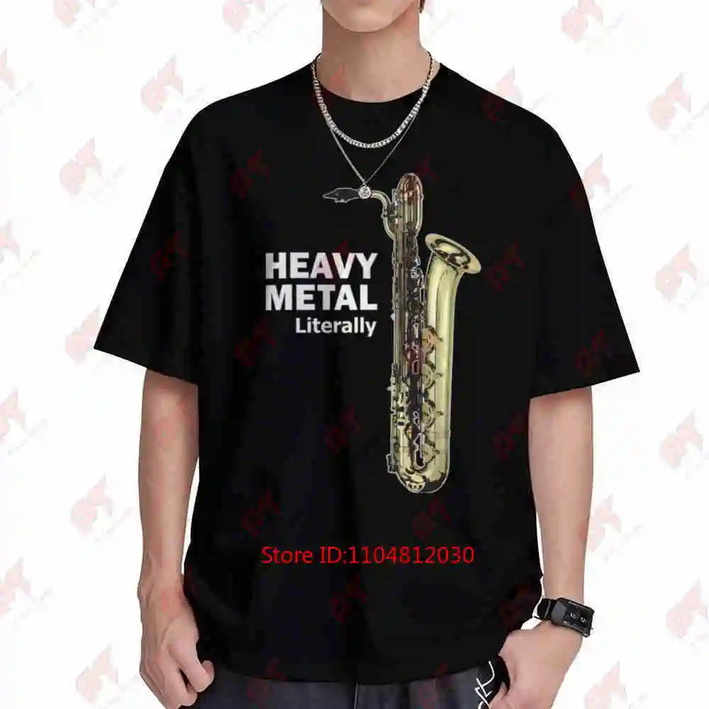 Heavy Metal Baritone Saxophone Short Sleeve Tee 100% Cotton T-Shirt