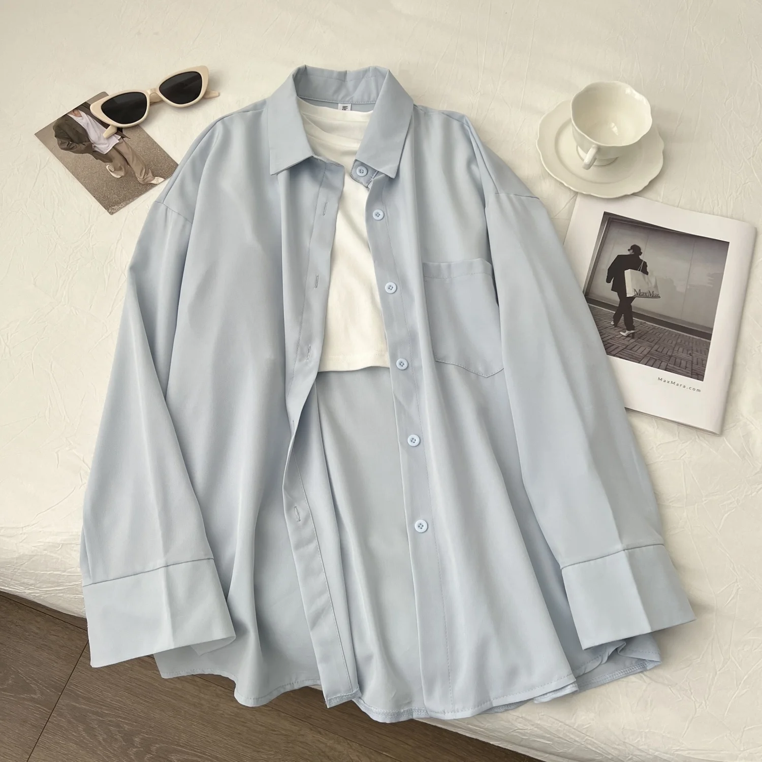 

Long Sleeve Shirts Womens Chiffon Printed Relaxed Fit Gentle Feminine Romantic Youthful Vacation Spring Holiday Office Daily