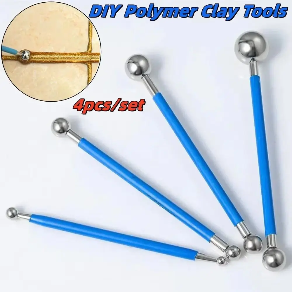 Stainless Steel Tile Grout Tool Tungsten Steel Polymer Clay Seam Pressing Tool Double Steel Pressed Ball Dotting Pen Ball Stylus