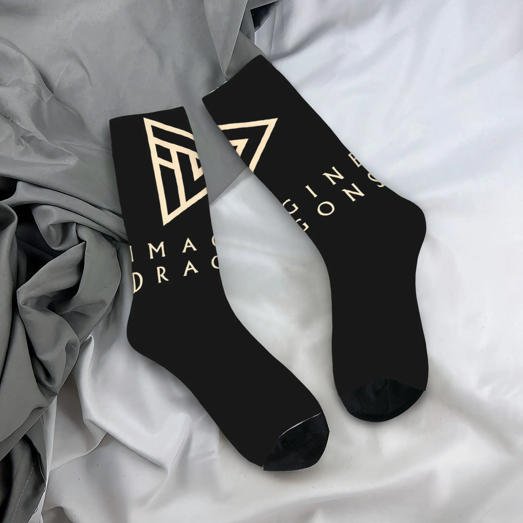 Casual Unisex Crew Socks Imagine Dragons Rock Band Merchandise Comfortable Hip Hop Style Breathable Socks