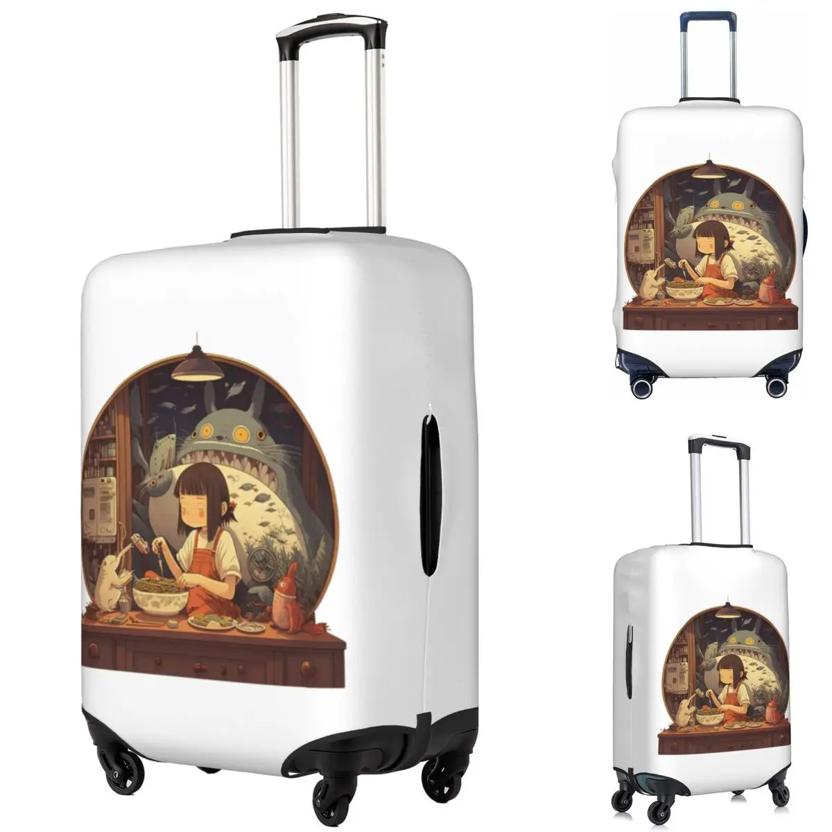 

Dark Ghibli Suitcase Cover Protection Elastic Travel Luggage Protector Covers for 18-32 Inch