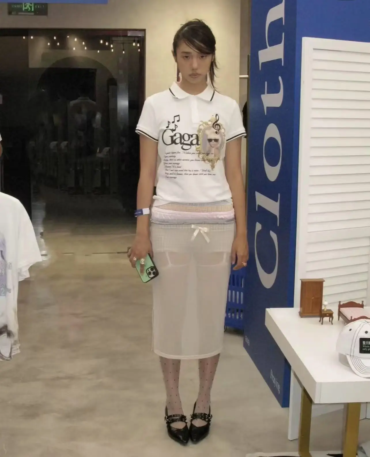 スカート PRAYING Boxer Sheer Skirt Praying Boxer sheer spliced see-through high-waist skirt - AliExpress