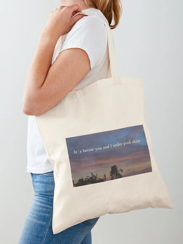 

Pink skies .- Lany Tote Bag tote bag Canvas shoulder bag reusable shopping bags Eco