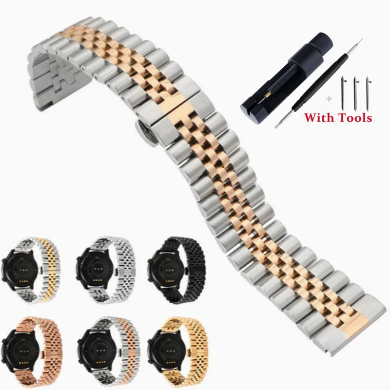 

20mm 22mm Quick Release Solid Stainless Steel Watch Strap Replacement for Wen Women Universal Waterproof Watch Band Bracelet