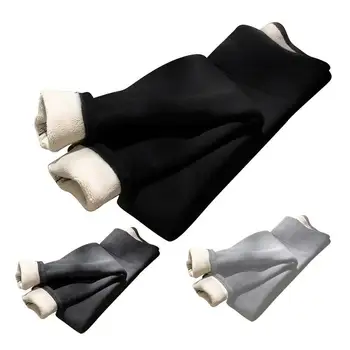 Calças casuais forradas de lã calças de cintura alta controle de barriga leggings de yoga feminino para ginásio exercício em casa correndo treino caminhadas