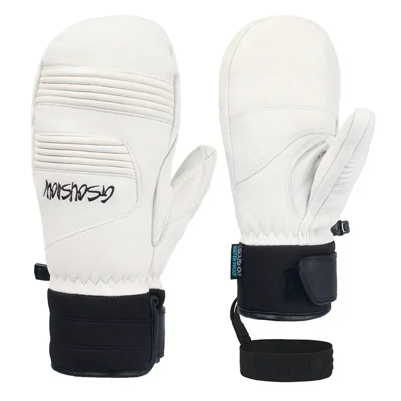 2025 Sport warme Handschuhe Schutz Winter Erwachsene Baumwolle Skifahren Schnee handschuhe Frau Mann wasserdichte wind dichte Snowboard handschuhe – Detail 3