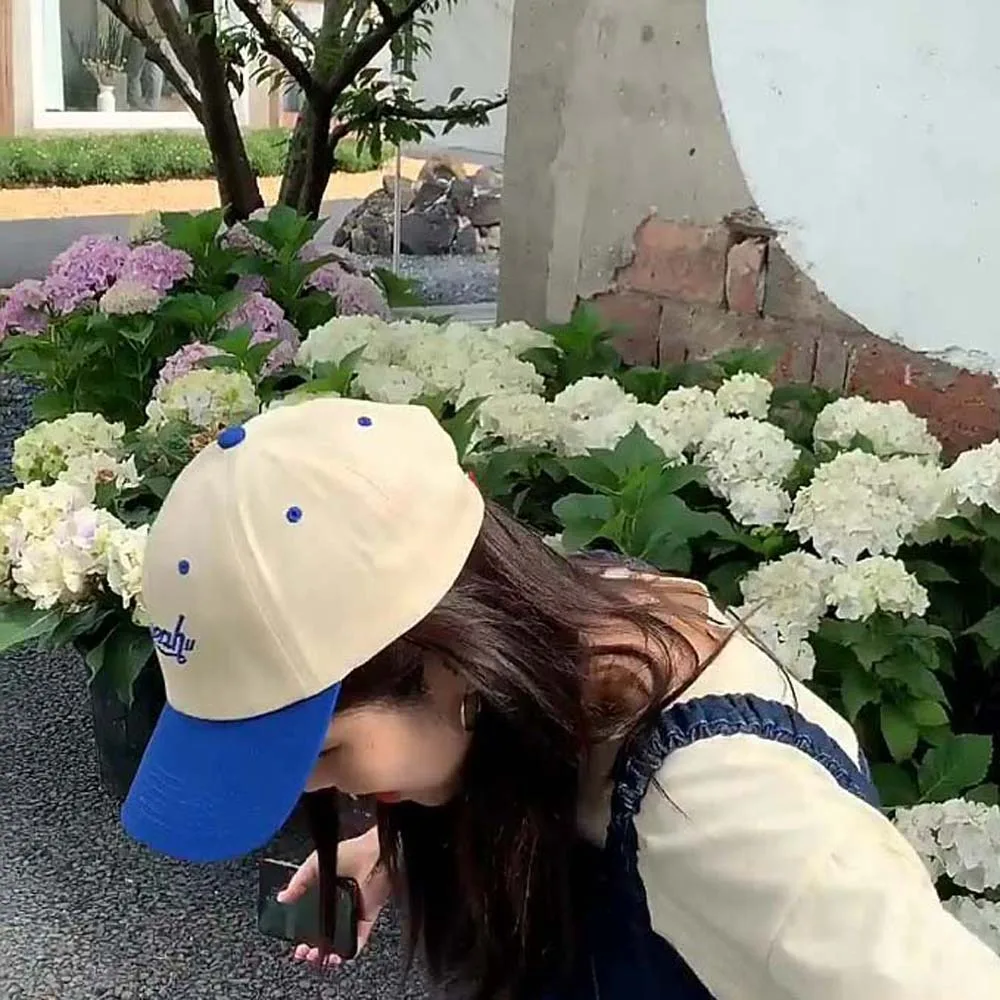 

Adjustable Letter Embroidery Baseball Cap Korean Style Hip-hop Unisex Peaked Cap Cotton Versatile Summer Sunshade Hats Women