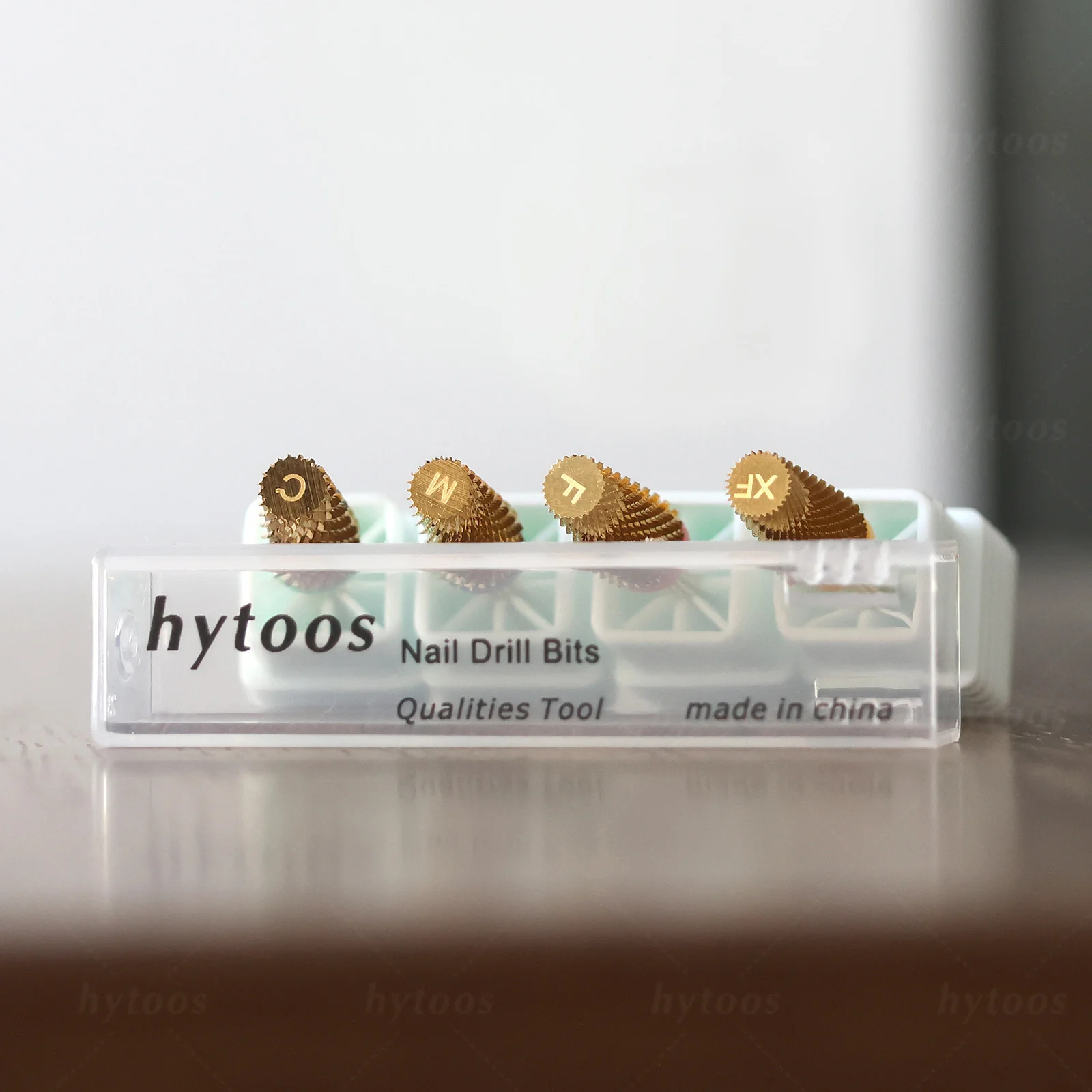 HYTOOS Gold konische 5-in-1-Nagelbohrer mit flacher Oberseite, Hartmetall-Nagelbohrer, zum Entfernen von Gel, elektrische Bohrmaschinen, Feile, Maniküre-Zubehör, Werkzeuge – Detail 7