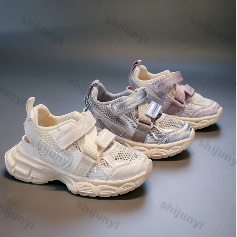 

Children's White Sneakers Summer Breathable Soft Sole Non Slip Girls Casual Shoes Fashion Lightweight Comfortable Boys Sandals