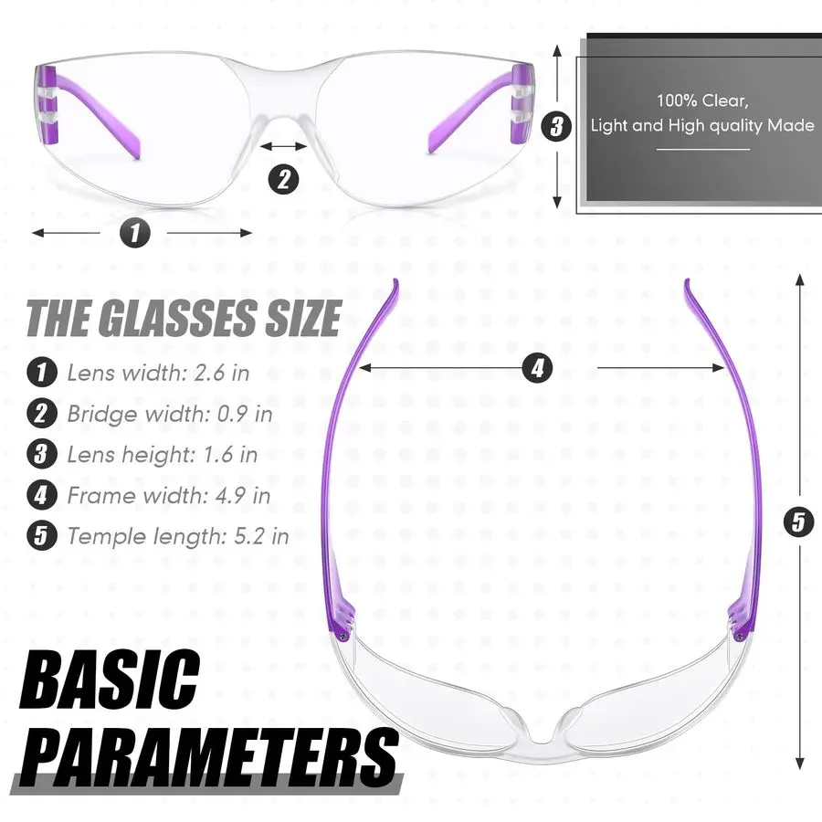 64 Pcs Kids Safety Glasses Scratch Impact Safety Goggles Protection Glasses with Clear Lens