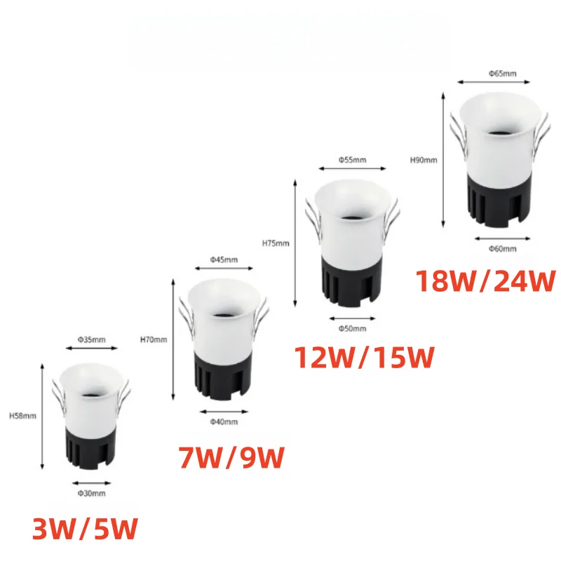 CANTH Embedded small spotlights with adjustable brightness, full star-shaped arcs, without borders