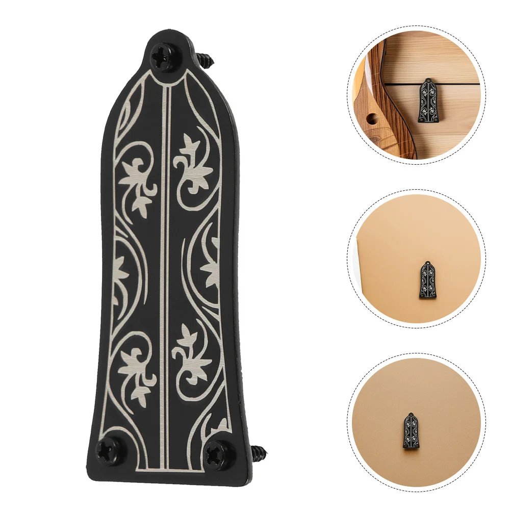 

2Set Guitar Truss Rod Cover Metal Triangle Hole Accessories Black Patterned Design for Electric Bass Guitars Replacement Parts